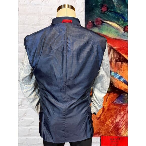 Alfani 42R Slim Royal Cobalt Blue Nailhead Casual Blazer Sport Coat Jacket - Picture 7 of 13